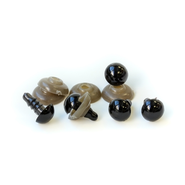 MATERIALS FOR CRAFT AND DECORATION - SAFETY EYES - 8x4mm BLACK - 50pcs.