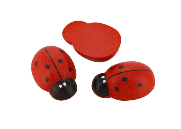 WOODEN LADYBUG FOR GLUING - 22x32x11mm RED - 100pcs.