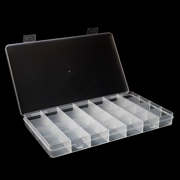 PLASTIC BOX - ORGANIZER 7x4 - 22.6x13.3x2.3cm TRANSPARENT WHITE - 1pc.