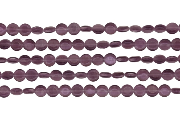 BEADS FROM NATURAL STONES - CAT'S EYE - BONIBON - 8x3mm PURPLE - PACKAGE (5x50pcs.) Hole-1.0mm