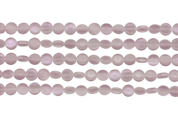 BEADS FROM NATURAL STONES - CAT'S EYE - BONIBON - 8x3mm PURPLE (LIGHT) - PACKAGE (5x50pcs.) Hole-1.0mm