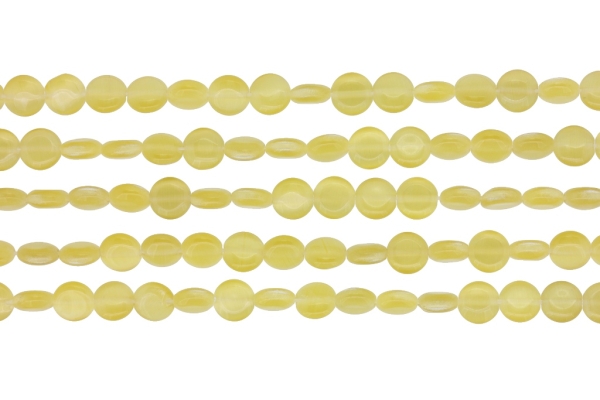 BEADS FROM NATURAL STONES - CAT'S EYE - BONIBON - 8x3mm CHAMPAGNE (LIGHT) - PACKAGE (5x50pcs.) Hole-1.0mm