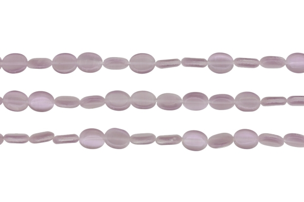 BEADS FROM NATURAL STONES - CAT'S EYE - OVAL - 10x8x4mm PURPLE (LIGHT) - PACKAGE (3x40pcs.) Hole-1.0mm