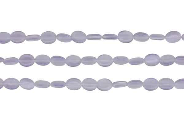 МЪНИСТА ОТ ЕСТЕСТВЕНИ КАМЪНИ - КОТЕШКО ОКО - ОВАЛ - 10х8х4мм ЛИЛАВО СВ. 02 - ПАКЕТ (3х40 бр.) Отвор-1.0мм