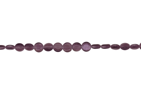 BEADS FROM NATURAL STONES - CAT'S EYE - BONIBON - 8x3mm PURPLE - STRING (50pcs.) Hole-1.0mm