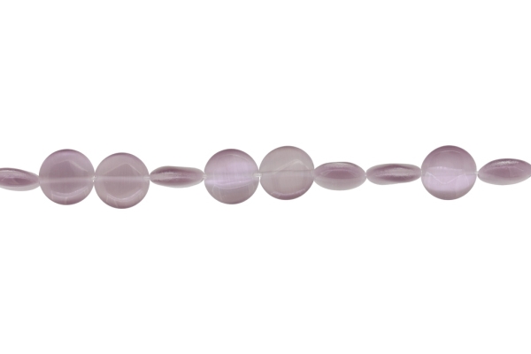 BEADS FROM NATURAL STONES - CAT'S EYE - BONIBON - 12x4mm PURPLE (LIGHT) - STRING (33pcs.) Hole-1.0mm