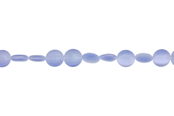 BEADS FROM NATURAL STONES - CAT'S EYE - BONIBON - 12x4mm BLUE 02 - STRING (33pcs.) Hole-1.0mm