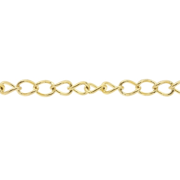 METAL CHAIN - STEEL 316 - CURB - 4x3x0.6mm GOLD - 1meter