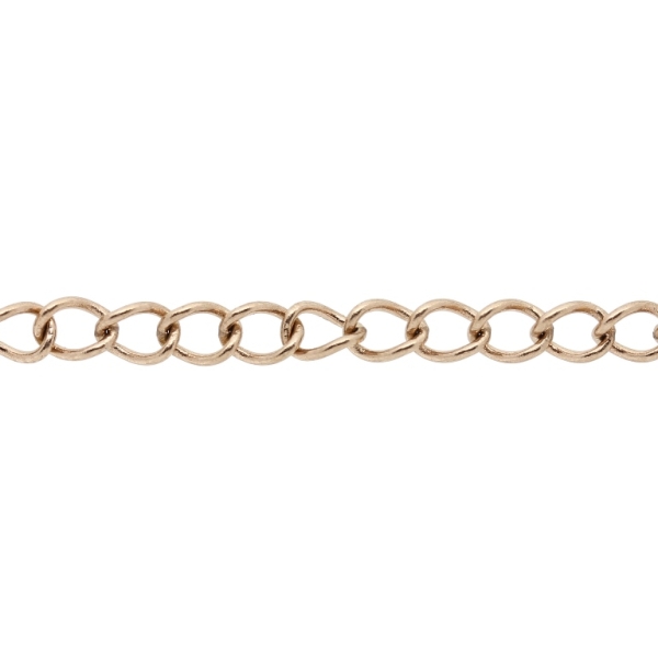 METAL CHAIN - STEEL 316 - CURB - 4x3x0.6mm ROSE GOLD - 1meter