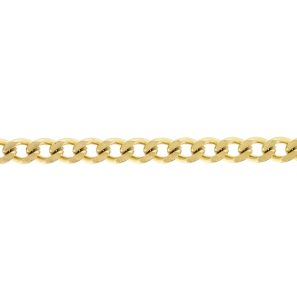 METAL CHAIN - STEEL 316 - CURB FLAT - 4x3x0.8mm GOLD - 1meter