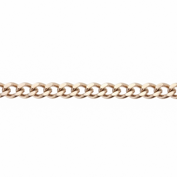 METAL CHAIN - STEEL 316 - CURB FLAT - 4x3x0.8mm ROSE GOLD - 1meter