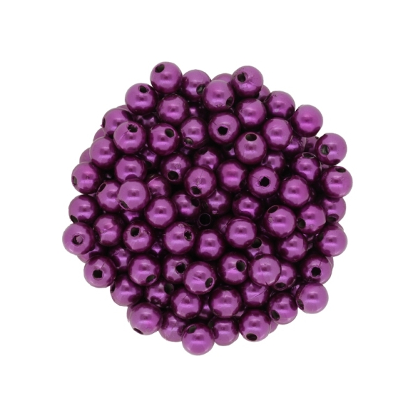 ACRYLIC IMITATION PLASTIC PEARLS - BALL - 6mm VIOLET 61 - 50g Hole-2.0mm (505pcs.)