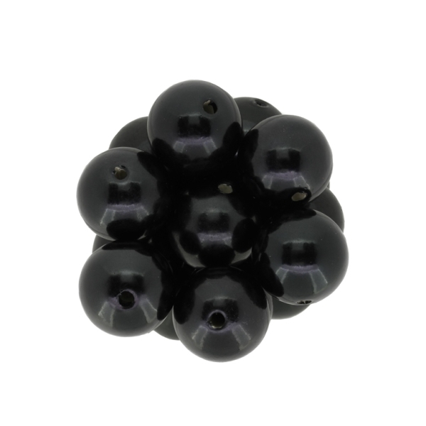 ACRYLIC IMITATION PLASTIC PEARLS - BALL - 18mm BLACK - 50g Hole-3.0mm (17pcs.)