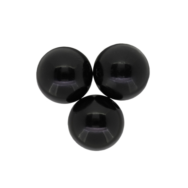 ACRYLIC IMITATION PLASTIC PEARLS - BALL - 22mm BLACK 03 - 50g Hole-3.2mm (9pcs.)