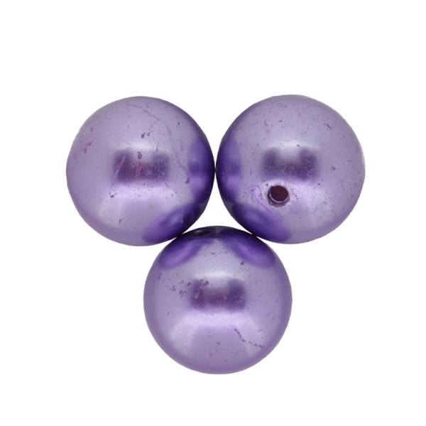 ACRYLIC IMITATION PLASTIC PEARLS - BALL - 25mm PURPLE - SECOND-RATE - 50g Hole-3.2mm (6pcs.)