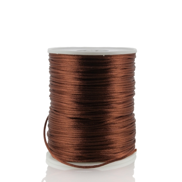 SATIN THREAD 1.0mm - BROWN (DARK) 16 - 100yards(91m)