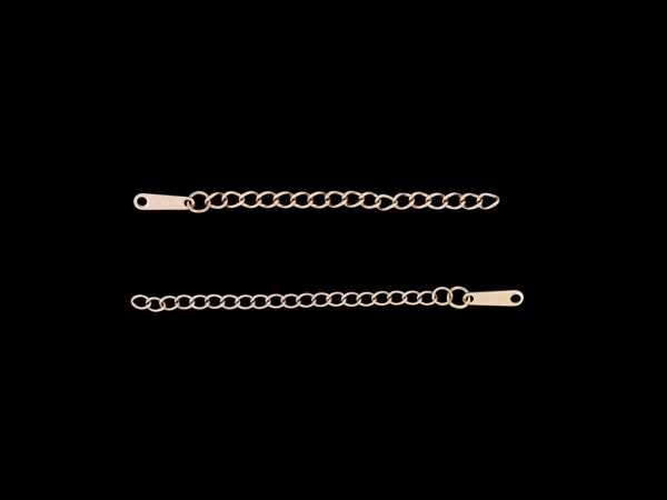 METAL ELEMENTS - CURB KNIT EXTENSION 50mm - STEEL 304 - CHAIN 4x3x0.6mm - GOLD PINK - 5pcs.