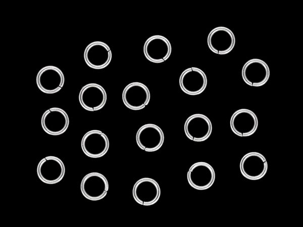 METAL ELEMENTS - JUMP RINGS - STEEL 304 - 0.7x4mm NICKEL COLOR - PACKAGE 2500pcs.