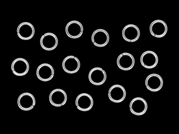 METAL ELEMENTS - JUMP RINGS - STEEL 304 - 0.9x5mm NICKEL COLOR - PACKAGE 2000pcs.