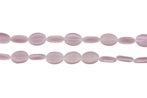 BEADS FROM NATURAL STONES - CAT'S EYE - OVAL - 14x10x4mm PURPLE (LIGHT) - PACKAGE (2x28pcs.) Hole-1.0mm