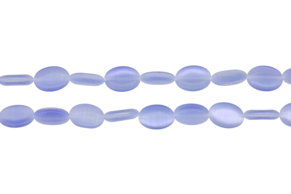 BEADS FROM NATURAL STONES - CAT'S EYE - OVAL - 14x10x4mm BLUE 02 - PACKAGE (2x28pcs.) Hole-1.0mm