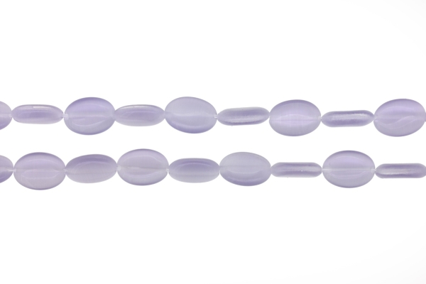 BEADS FROM NATURAL STONES - CAT'S EYE - OVAL - 14x10x4mm PURPLE (LIGHT) 02 - PACKAGE (2x28pcs.) Hole-1.0mm