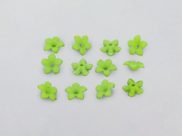 OPAQUE PLASTIC BEADS - SEPAL 02 - 10x3.5mm GREEN С23 - 50g Hole-1.8mm (530pcs.)