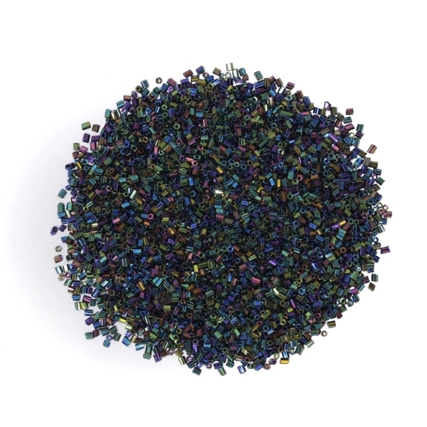 GLASS SEED BEADS - 2 CUT 2х2mm - IRIS - MIX 705 - PACKAGE 450g Hole-0.8mm