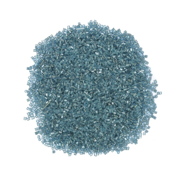 GLASS SEED BEADS - 2 CUT 2х2mm - SILVER THREAD - BLUE (LIGHT) 23 - PACKAGE 450g Hole-0.8mm