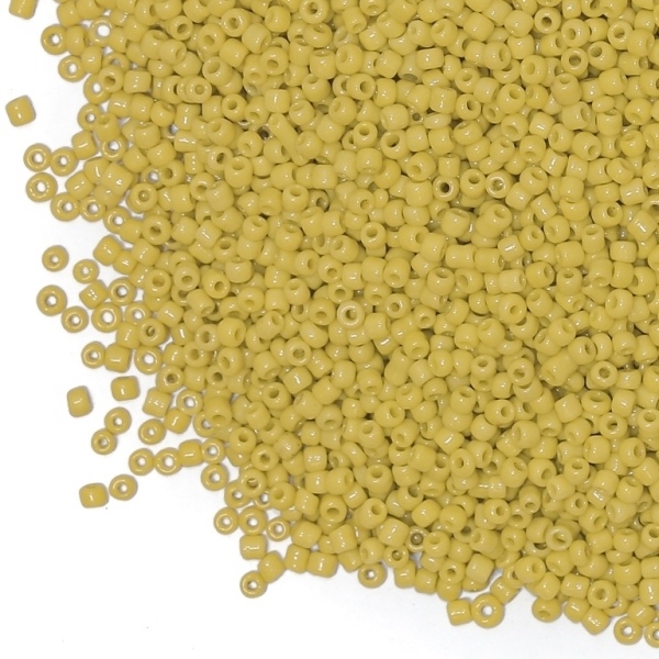 GLASS SEED BEADS - BALL 2mm - OPAQUE - YELLOW 42 - 50g Hole-0.8mm