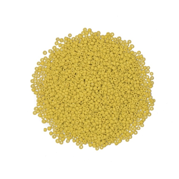 GLASS SEED BEADS - BALL 3mm - OPAQUE - YELLOW 42 - PACKAGE 450g Hole-1.0mm