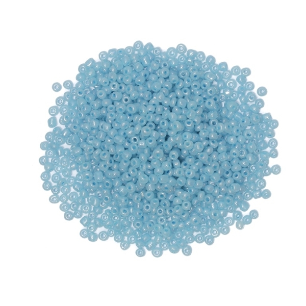 GLASS SEED BEADS - BALL 4mm - CEYLON - BLUE (LIGHT) 143 - PACKAGE 450g Hole-1.5mm