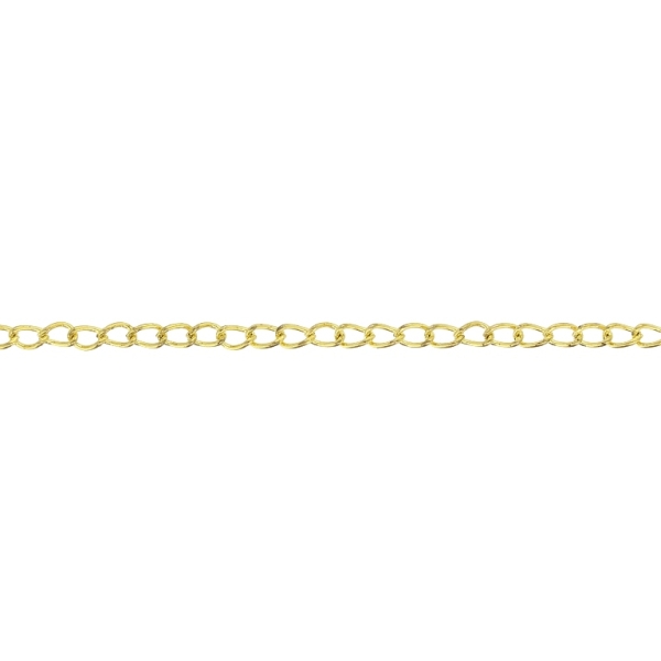 METAL CHAIN - TAIL EXTENSION EXTENSION - 0.5x2.5x2mm GOLD - NICKEL FREE - ROLL 100meters