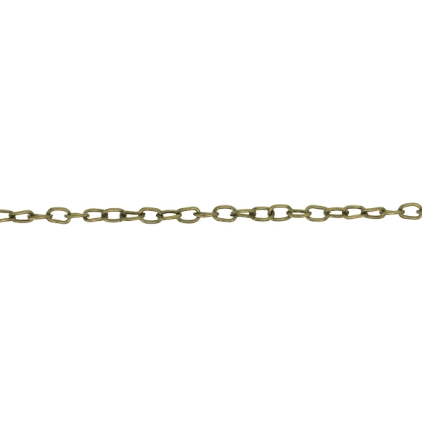 METAL CHAIN - CABLE OVAL - 0.5x3x2mm ANTIQUE BRONZE - NICKEL FREE - ROLL 100meters