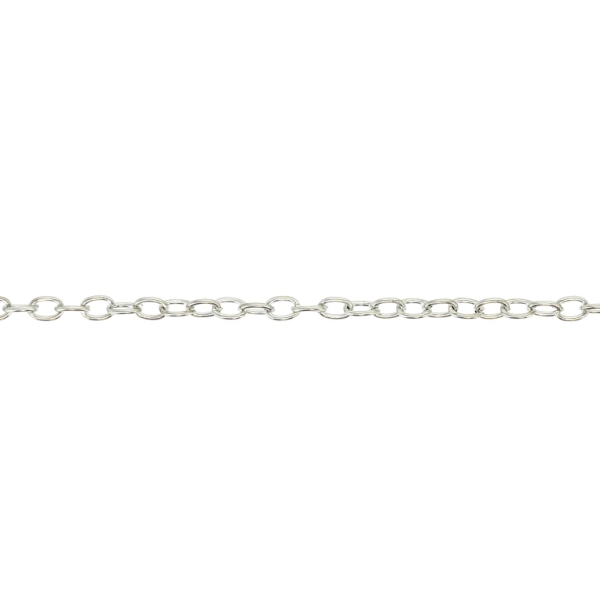 METAL CHAIN - CABLE OVAL - 0.5x3x2mm NICKEL - NICKEL FREE - ROLL 100meters