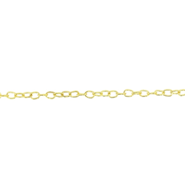 METAL CHAIN - CABLE OVAL - 0.5x3x2mm GOLD - NICKEL FREE - ROLL 100meters