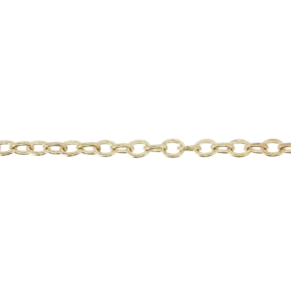 METAL CHAIN - CABLE OVAL - 0.8x4x3mm GOLD (LIGHT) - ROLL 100meters