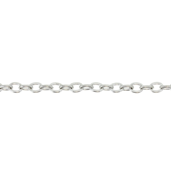 METAL CHAIN - CABLE OVAL - 0.8x4x3mm NICKEL - ROLL 100meters