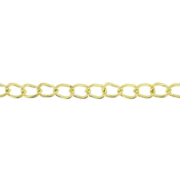 METAL CHAIN - TAIL EXTENSION EXTENSION - 0.8x6x4mm GOLD - NICKEL FREE - ROLL 100meters