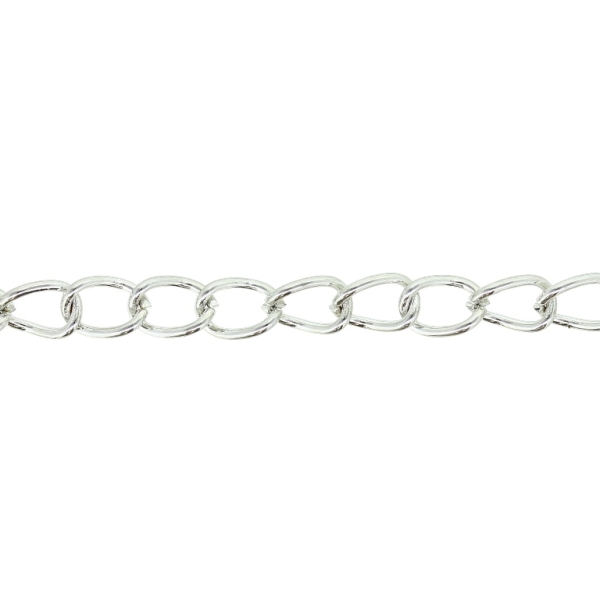 METAL CHAIN - TAIL EXTENSION EXTENSION - 1.0x7x5mm NICKEL - ROLL 50meters