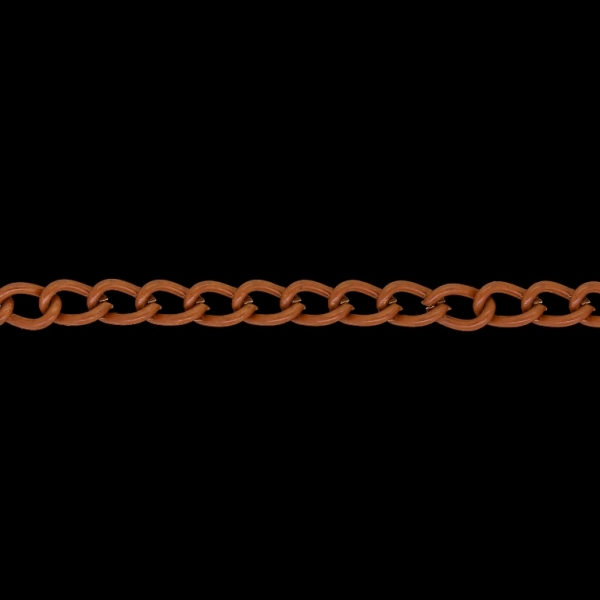 METAL CHAIN - COLORFUL - TAIL EXTENSION EXTENSION - 1.0x6.5x3.5mm BROWN - ROLL 100meters