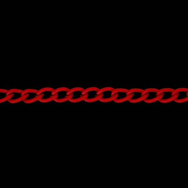 METAL CHAIN - COLORFUL - TAIL EXTENSION EXTENSION - 1.0x6.5x3.5mm RED - ROLL 100meters