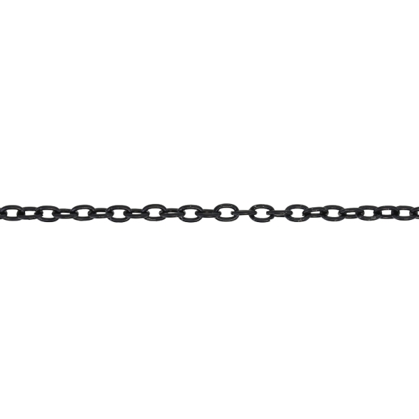 METAL CHAIN - CABLE OVAL - 0.6x3x2mm BLACK - NICKEL FREE - 4meters