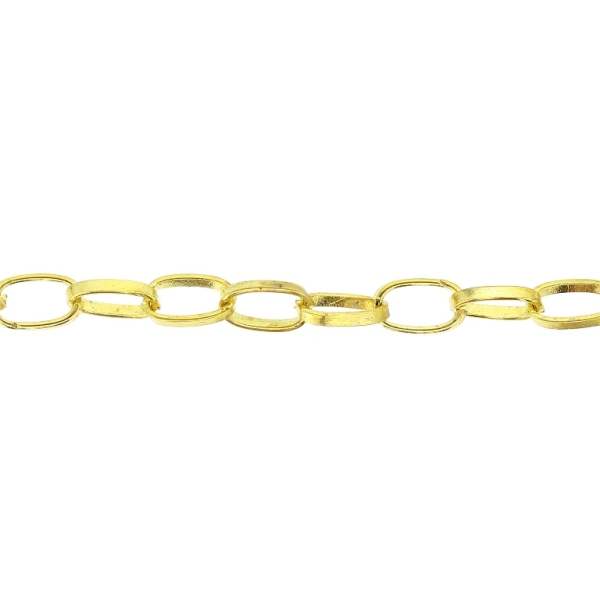 METAL CHAIN - CABLE OVAL FLAT - 1.2x7.5x4.5mm GOLD - 1meter