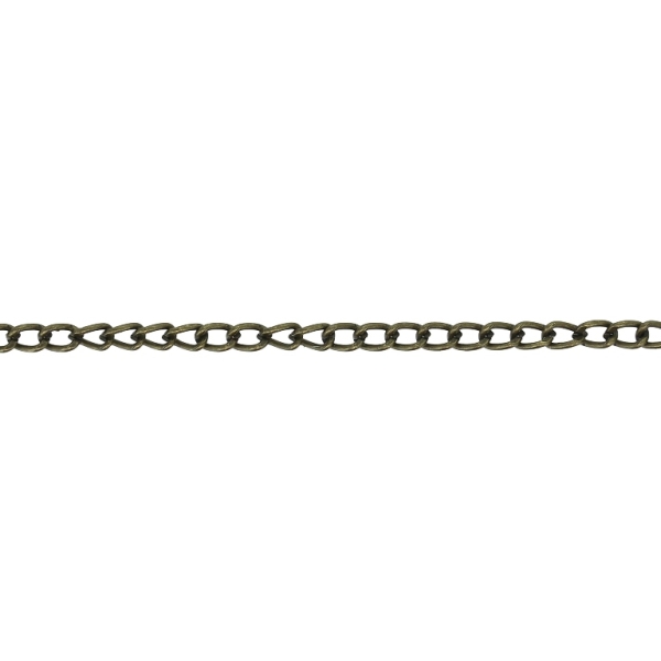 METAL CHAIN - TAIL EXTENSION EXTENSION - 0.6x3.5x2.5mm ANTIQUE BRONZE - NICKEL FREE - 4meters