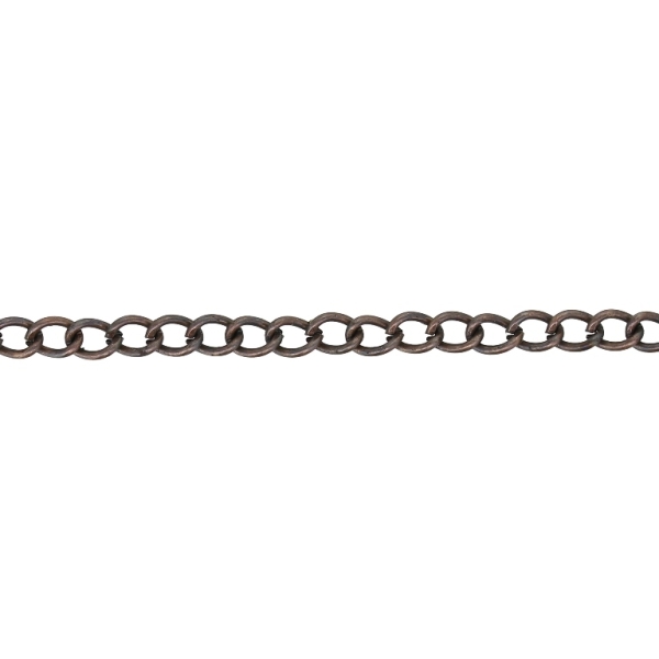 METAL CHAIN - TAIL EXTENSION EXTENSION - 0.8x5x3mm ANTIQUE BRASS (DARK) - NICKEL FREE - 2meters