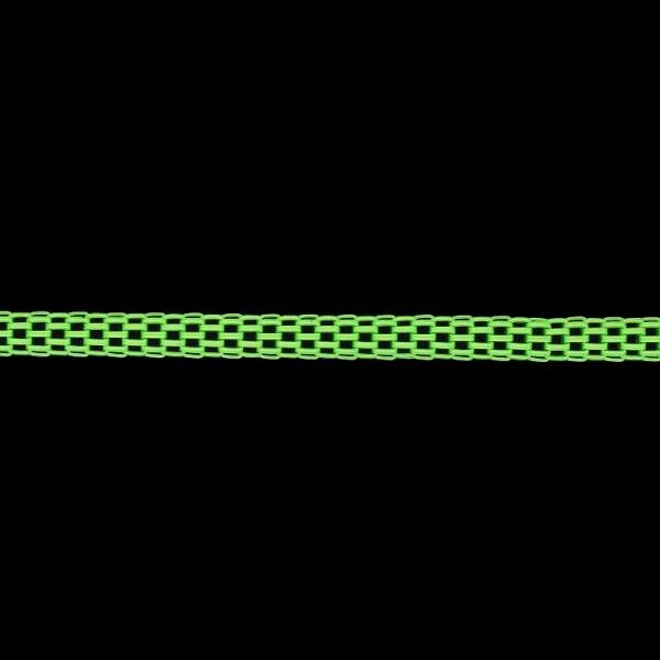 METAL CHAIN - COLORFUL - ROUND ELONGATED MESH - 3.2mm GREEN ELECTRICAL - 1meter