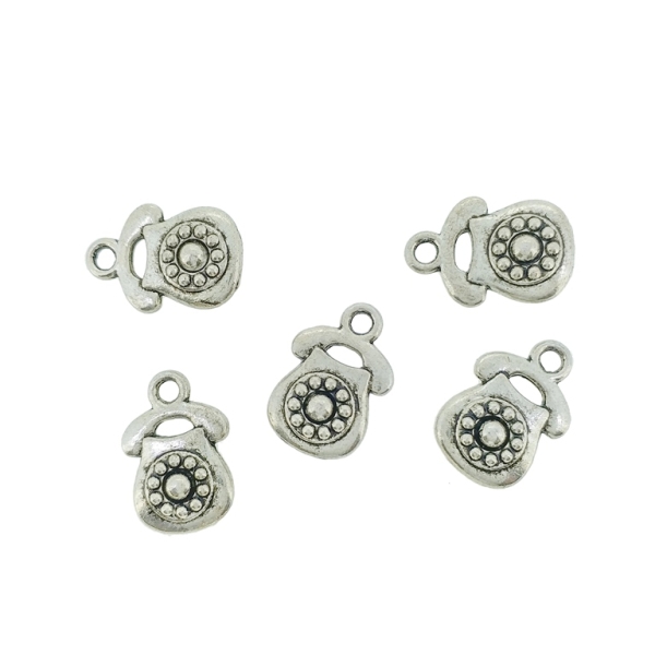 METAL BEADS - PENDANT - PHONE RETRO 01 - 10x15x4mm NICKEL - PACKAGE 90pcs. Hole-2.0mm