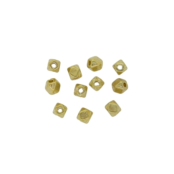 METAL BEADS - POLYHEDRON 01 - 3x3mm GOLD - 40pcs. Hole-1.0mm