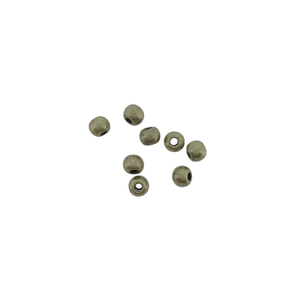 METAL BEADS - BALL - 3x4mm ANTIQUE BRONZE - 50pcs. Hole-1.5mm